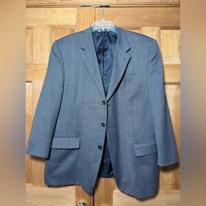 Versini Men’s 48R Blue Gray Wool Blend Blazer Suit Jacket Sport Coat